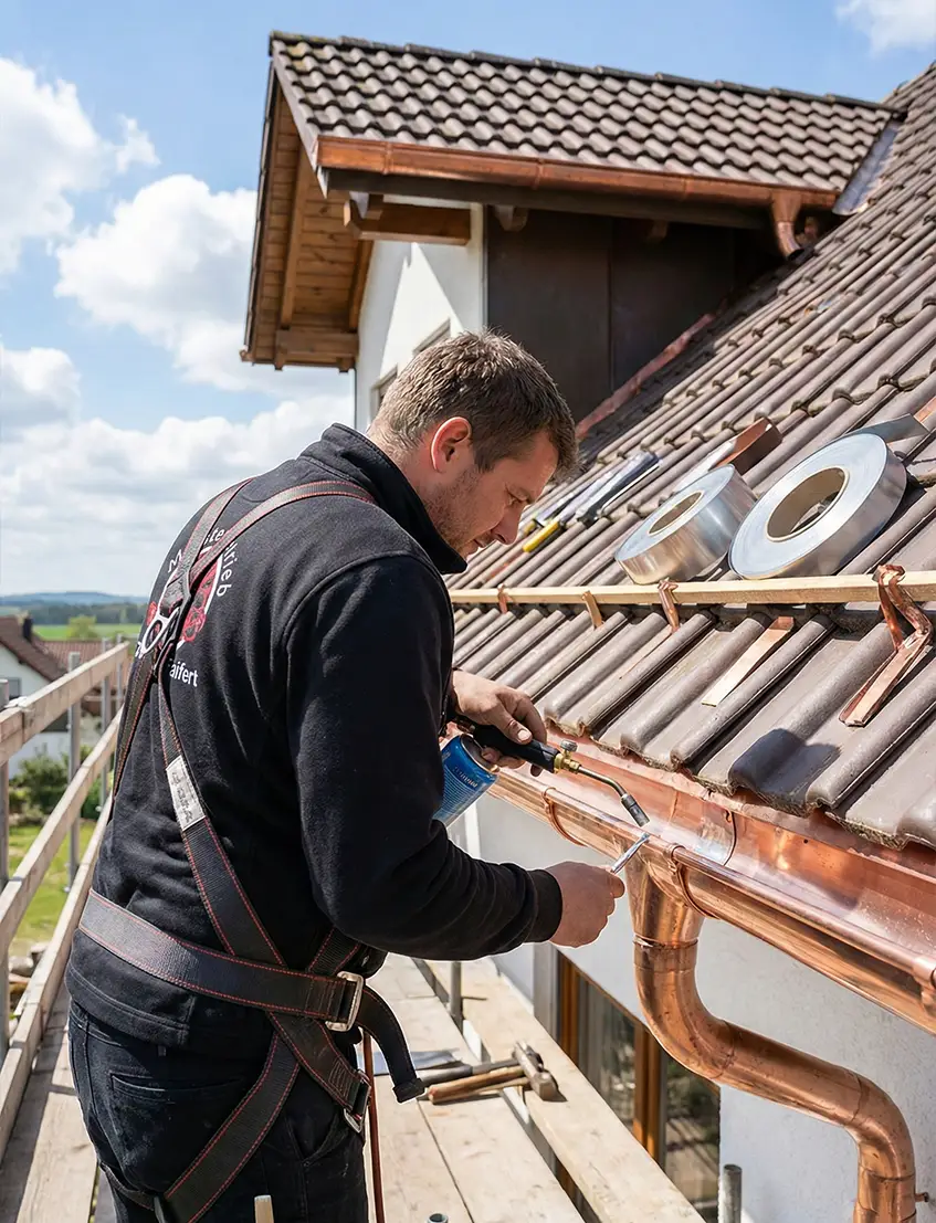 Bauklempnerei Dachrinne